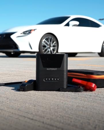 AUTOHUT Portable Air Compressor with Jump Starter and Power Bank