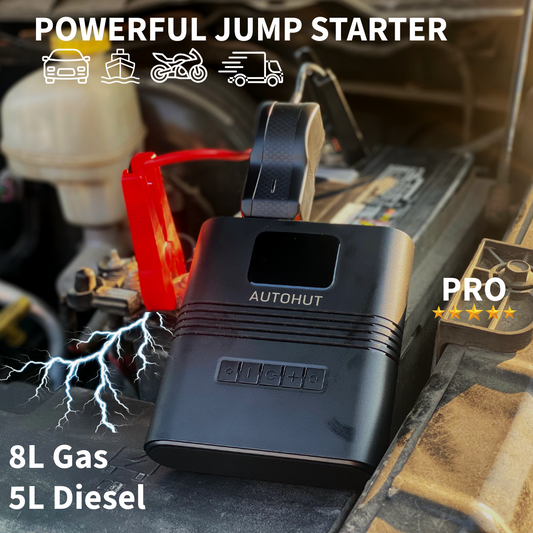 AUTOHUT PRO -Portable Air Compressor with Jump Starter and Power Bank